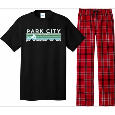 Retro Park City Utah Distressed Skiing Pajama Set