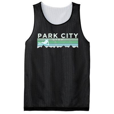 Retro Park City Utah Distressed Skiing Mesh Reversible Basketball Jersey Tank