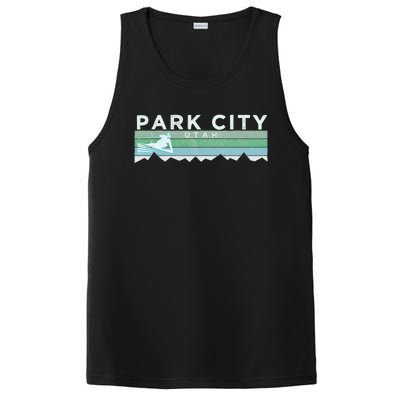 Retro Park City Utah Distressed Skiing PosiCharge Competitor Tank