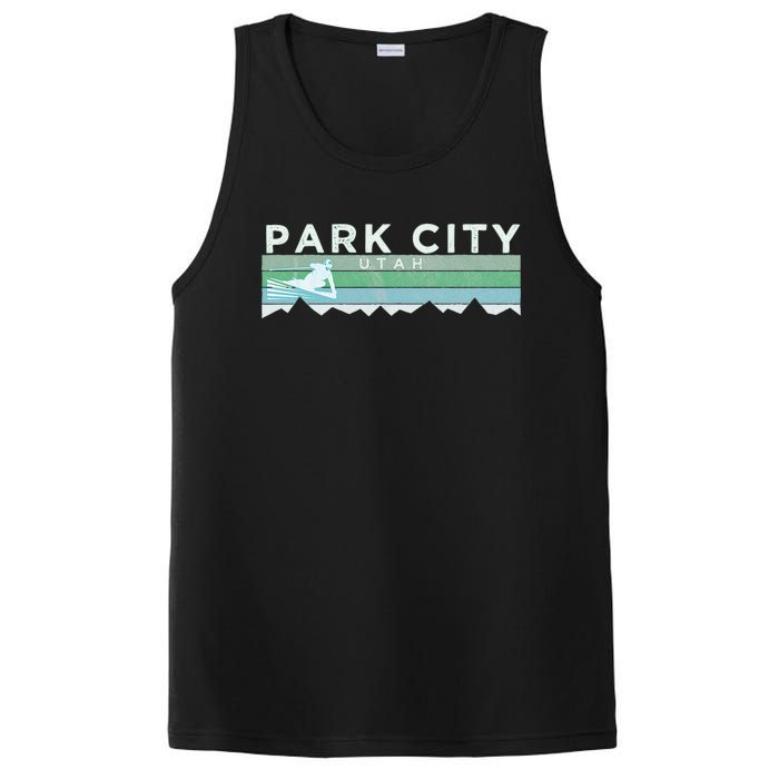 Retro Park City Utah Distressed Skiing PosiCharge Competitor Tank