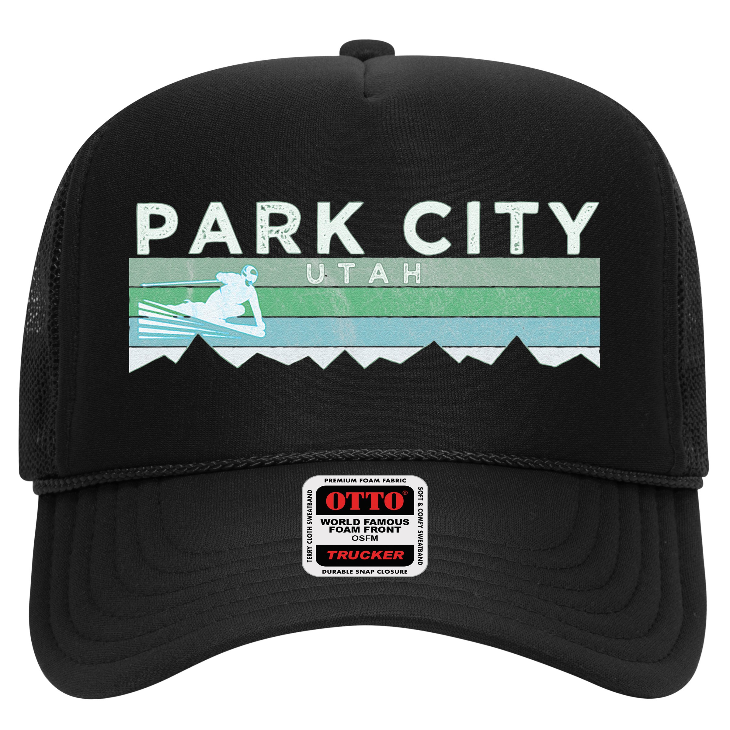 Retro Park City Utah Distressed Skiing Hat