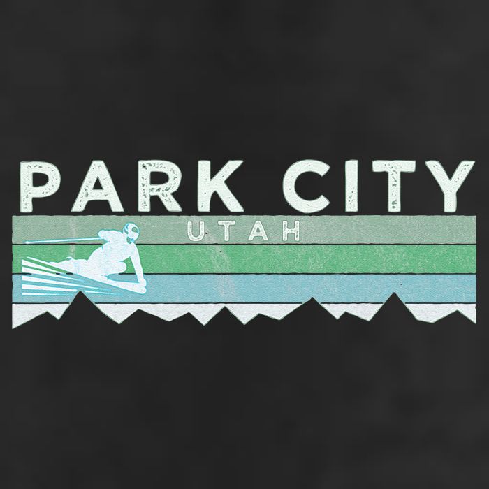 Retro Park City Utah Distressed Skiing Hat