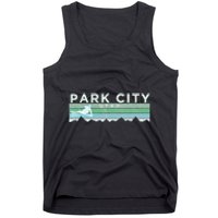 Retro Park City Utah Distressed Skiing Tank Top