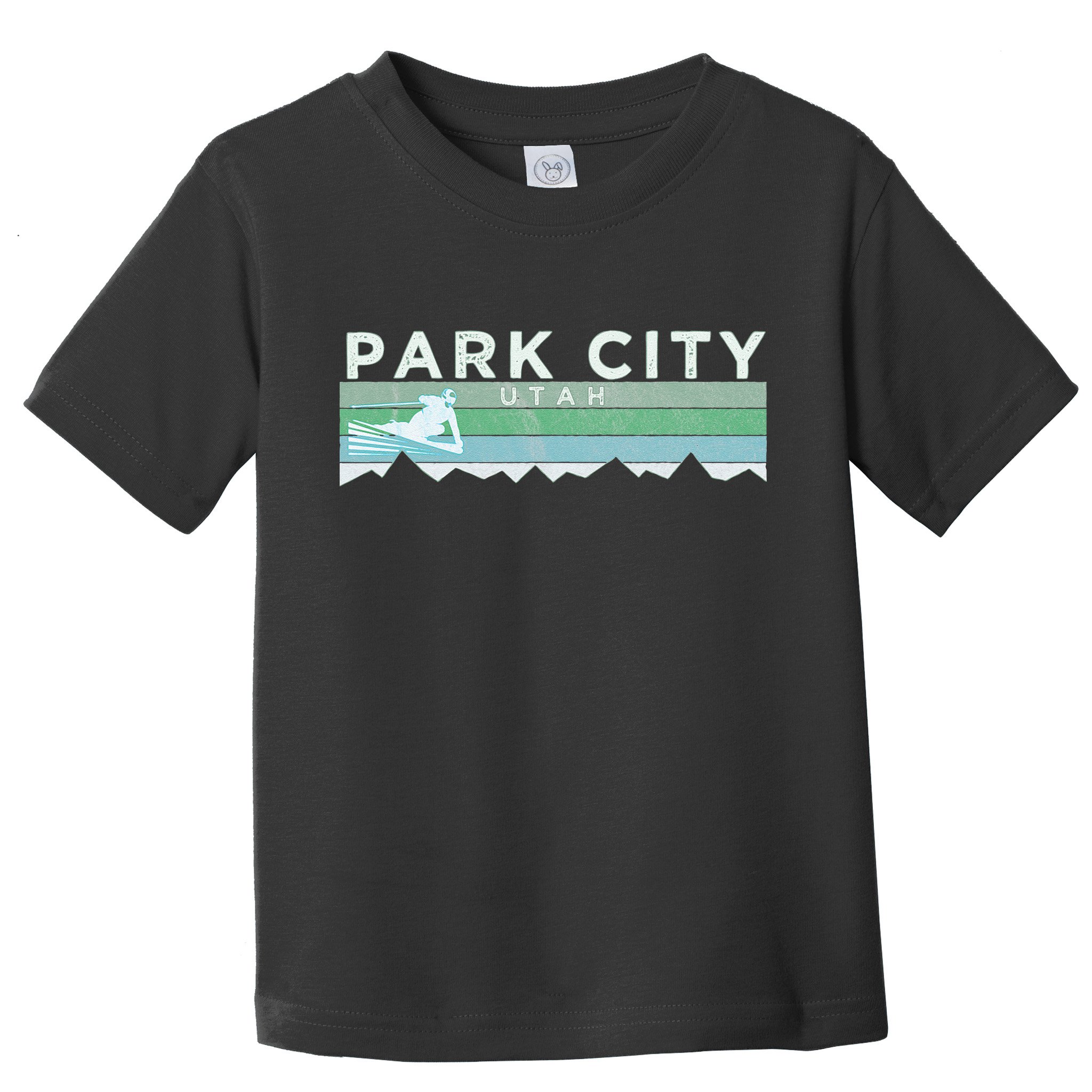 Retro Park City Utah Distressed Skiing Toddler T-Shirt