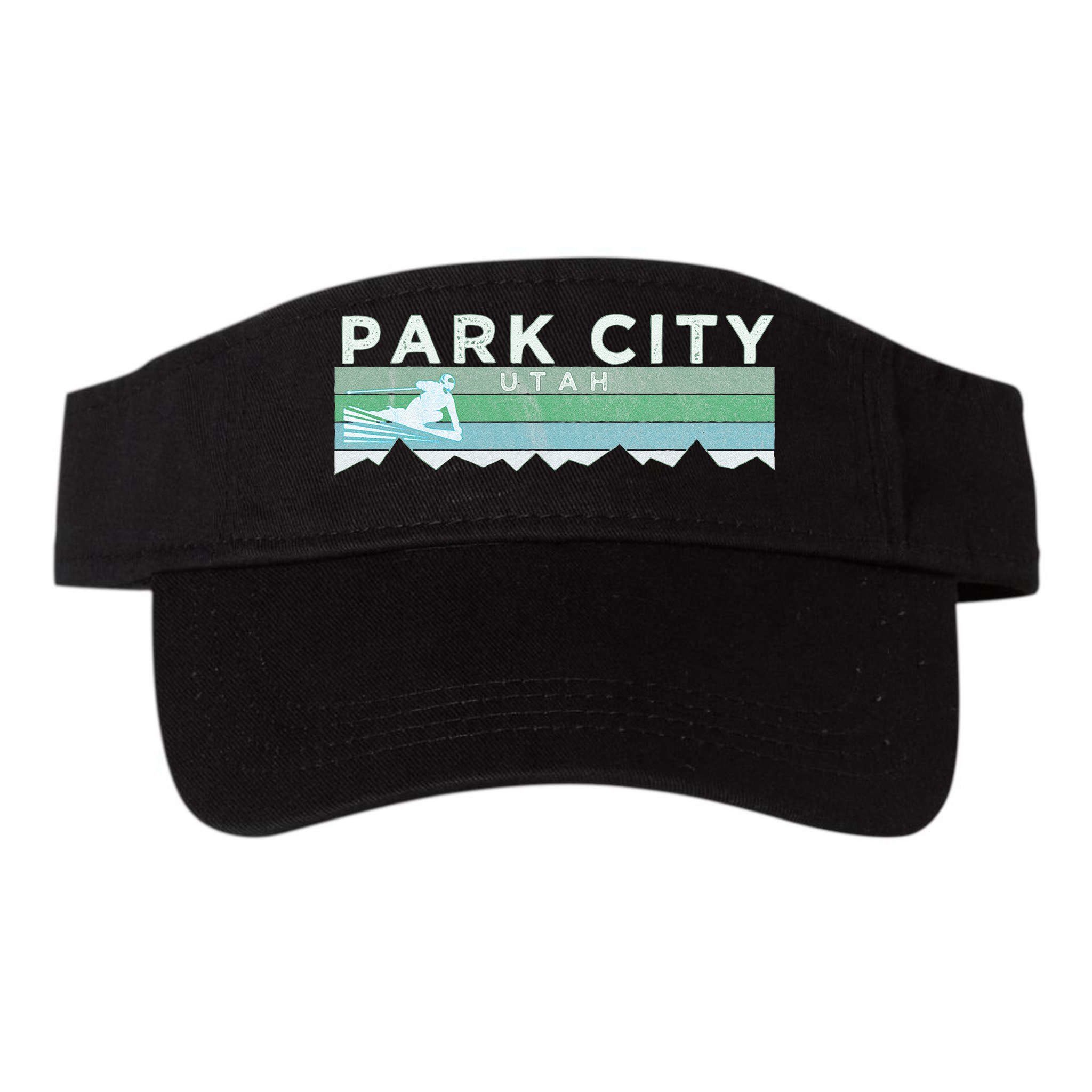 Retro Park City Utah Distressed Skiing Visor