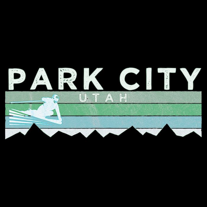 Retro Park City Utah Distressed Skiing Womens T-Shirt