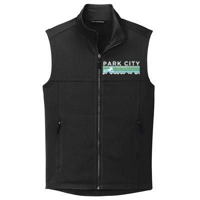 Retro Park City Utah Distressed Skiing Collective Smooth Fleece Vest