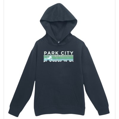 Retro Park City Utah Distressed Skiing Urban Pullover Hoodie