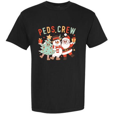 Retro Peds Crew Christmas Pediatric Nurse Nursing Group Garment-Dyed Heavyweight T-Shirt