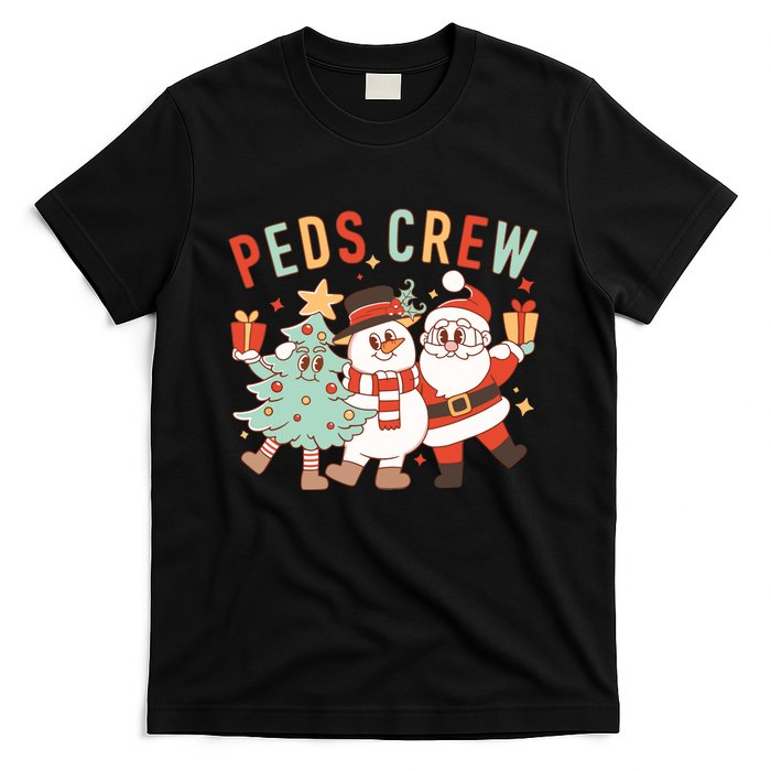 Retro Peds Crew Christmas Pediatric Nurse Nursing Group T-Shirt