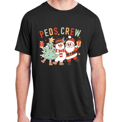 Retro Peds Crew Christmas Pediatric Nurse Nursing Group Adult ChromaSoft Performance T-Shirt