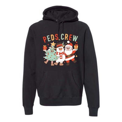 Retro Peds Crew Christmas Pediatric Nurse Nursing Group Premium Hoodie