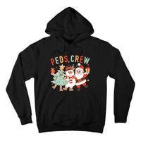 Retro Peds Crew Christmas Pediatric Nurse Nursing Group Tall Hoodie