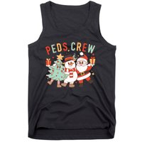 Retro Peds Crew Christmas Pediatric Nurse Nursing Group Tank Top