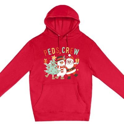 Retro Peds Crew Christmas Pediatric Nurse Nursing Group Premium Pullover Hoodie