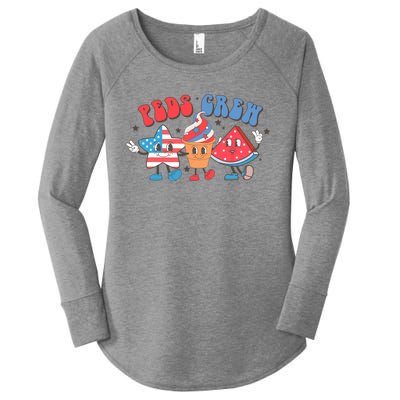 Retro Peds Crew 4th Of July Peds Pediatric Nurse Wo Women's Perfect Tri Tunic Long Sleeve Shirt