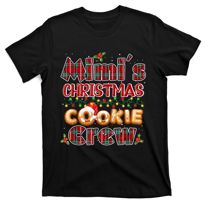 Red Plaid Cute Mimi Christmas Cookie Crew Outfit Kid Nephew T-Shirt