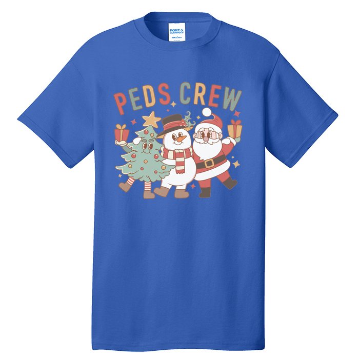 Retro Peds Crew Christmas Pediatric Nurse Nursing Group Gift Tall T-Shirt