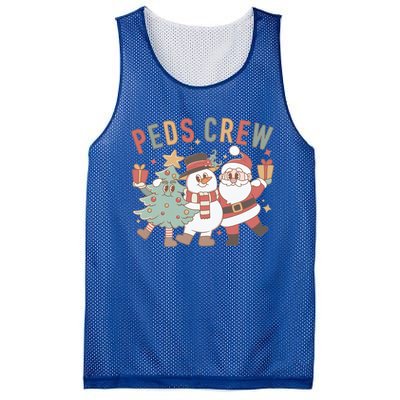 Retro Peds Crew Christmas Pediatric Nurse Nursing Group Gift Mesh Reversible Basketball Jersey Tank