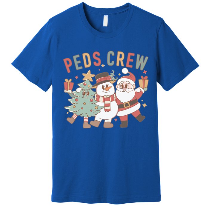 Retro Peds Crew Christmas Pediatric Nurse Nursing Group Gift Premium T-Shirt