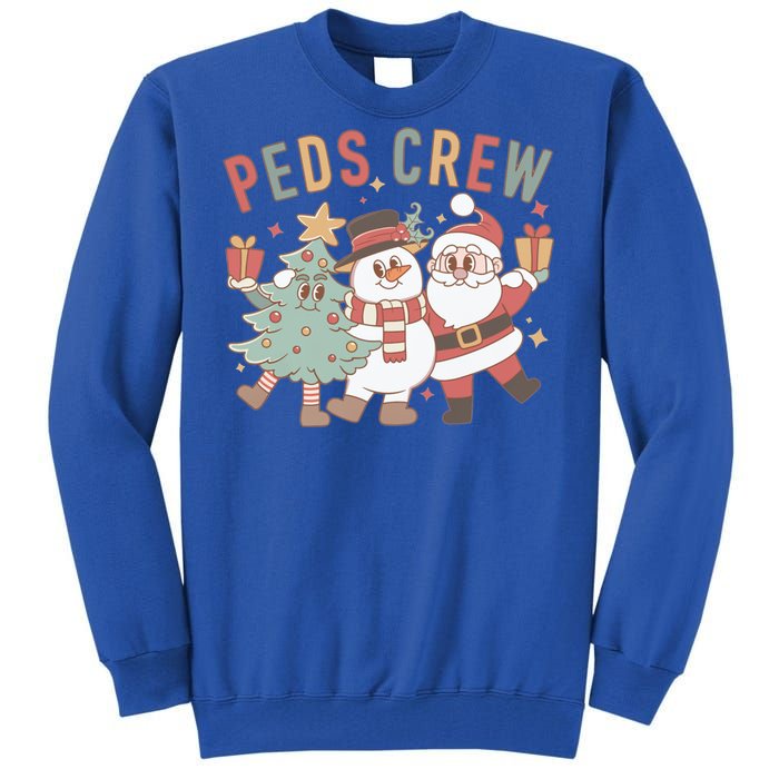 Retro Peds Crew Christmas Pediatric Nurse Nursing Group Gift Tall Sweatshirt