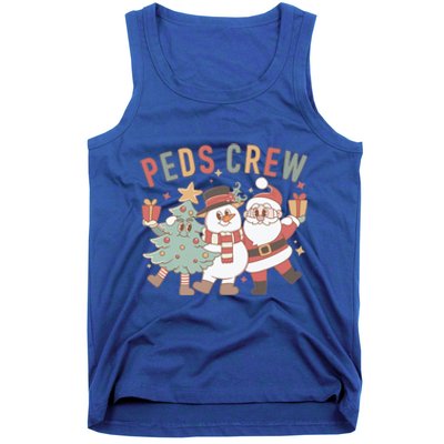 Retro Peds Crew Christmas Pediatric Nurse Nursing Group Gift Tank Top