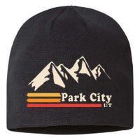 Retro Park City Utah Mountains Ski Sustainable Beanie