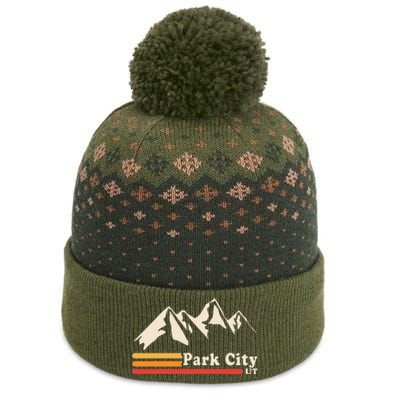 Retro Park City Utah Mountains Ski The Baniff Cuffed Pom Beanie