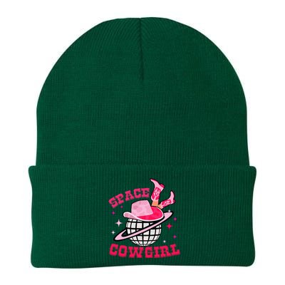 Retro Pink Cowhide Disco Space Cowgirl Western Knit Cap Winter Beanie