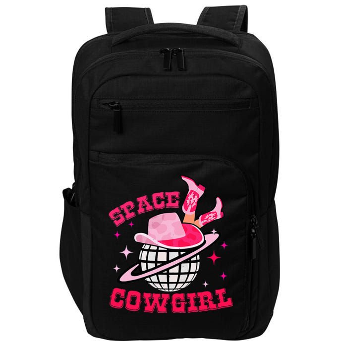 Retro Pink Cowhide Disco Space Cowgirl Western Impact Tech Backpack