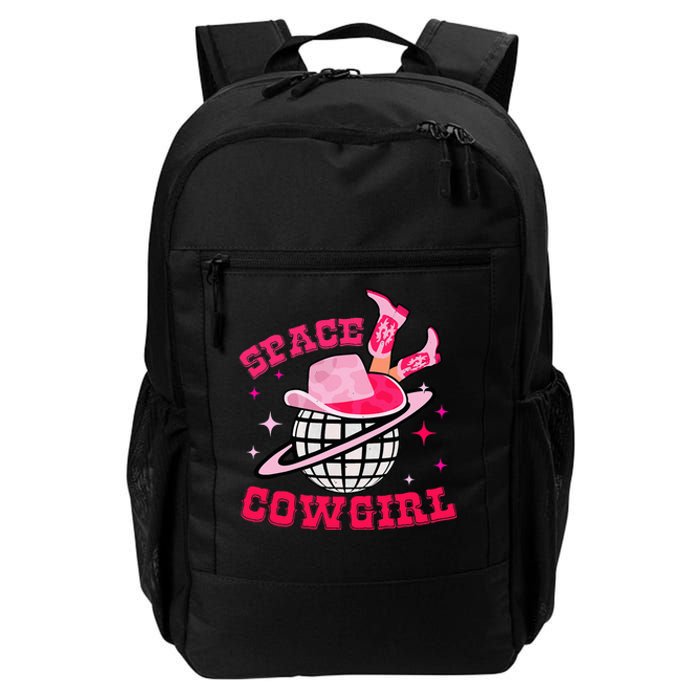 Retro Pink Cowhide Disco Space Cowgirl Western Daily Commute Backpack