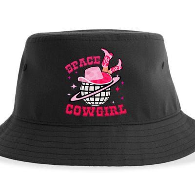 Retro Pink Cowhide Disco Space Cowgirl Western Sustainable Bucket Hat