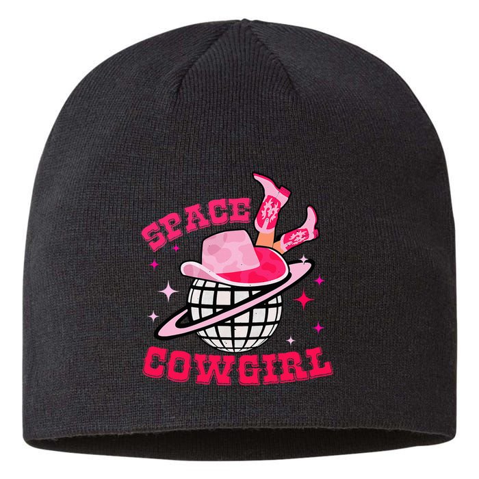 Retro Pink Cowhide Disco Space Cowgirl Western Sustainable Beanie