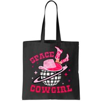 Retro Pink Cowhide Disco Space Cowgirl Western Tote Bag