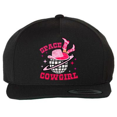 Retro Pink Cowhide Disco Space Cowgirl Western Wool Snapback Cap