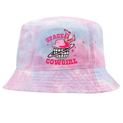 Retro Pink Cowhide Disco Space Cowgirl Western Tie-Dyed Bucket Hat