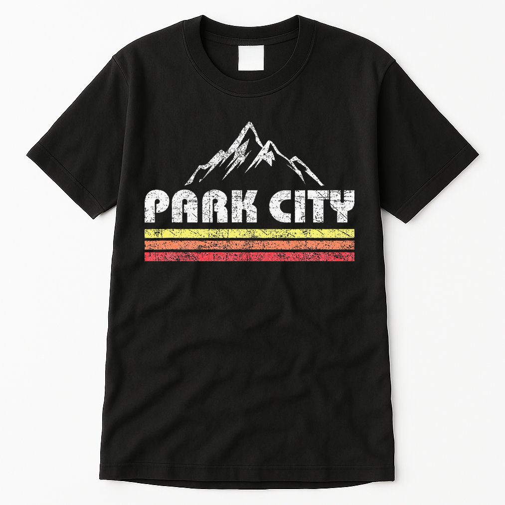 Retro Park City Utah Mountain Faded Bars Ski Sports Tall T-Shirt
