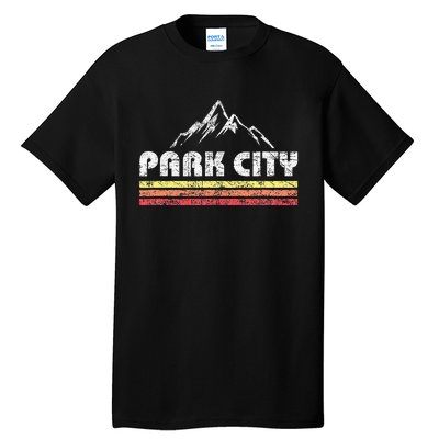 Retro Park City Utah Mountain Faded Bars Ski Sports Tall T-Shirt