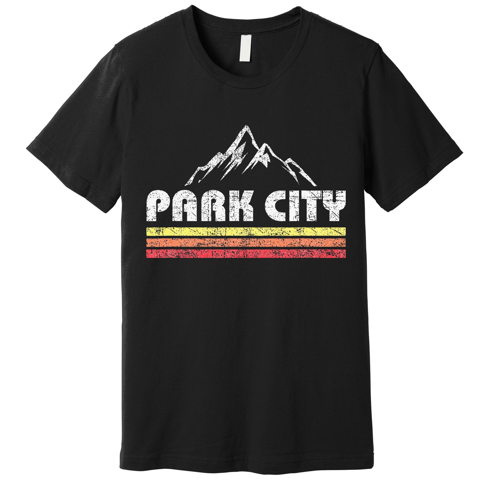 Retro Park City Utah Mountain Faded Bars Ski Sports Premium T-Shirt