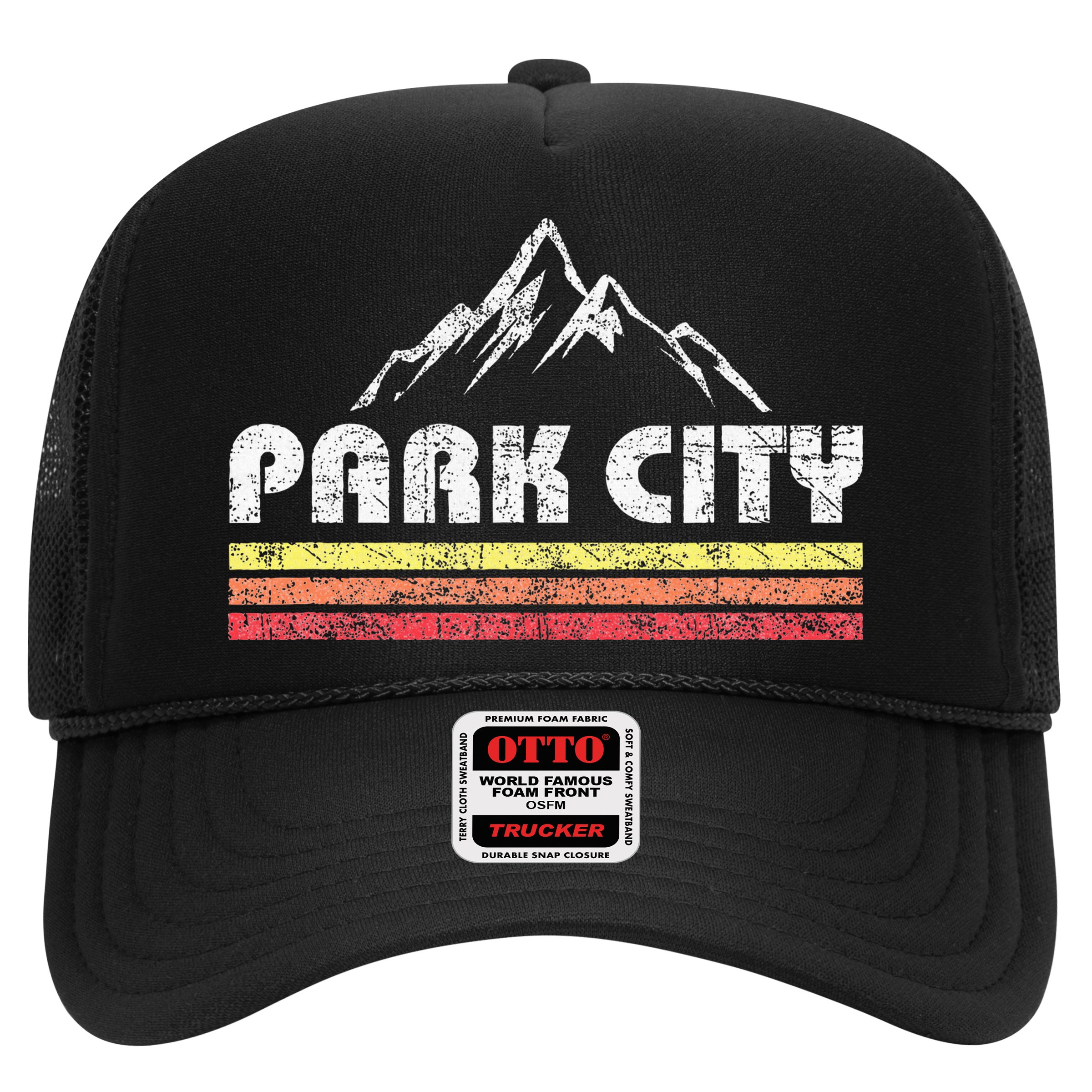 Retro Park City Utah Mountain Faded Bars Ski Sports Hat