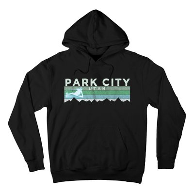 Retro Park City, Utah Distressed Skiing Hoodie