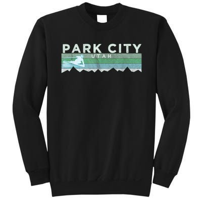 Retro Park City, Utah Distressed Skiing Sweatshirt