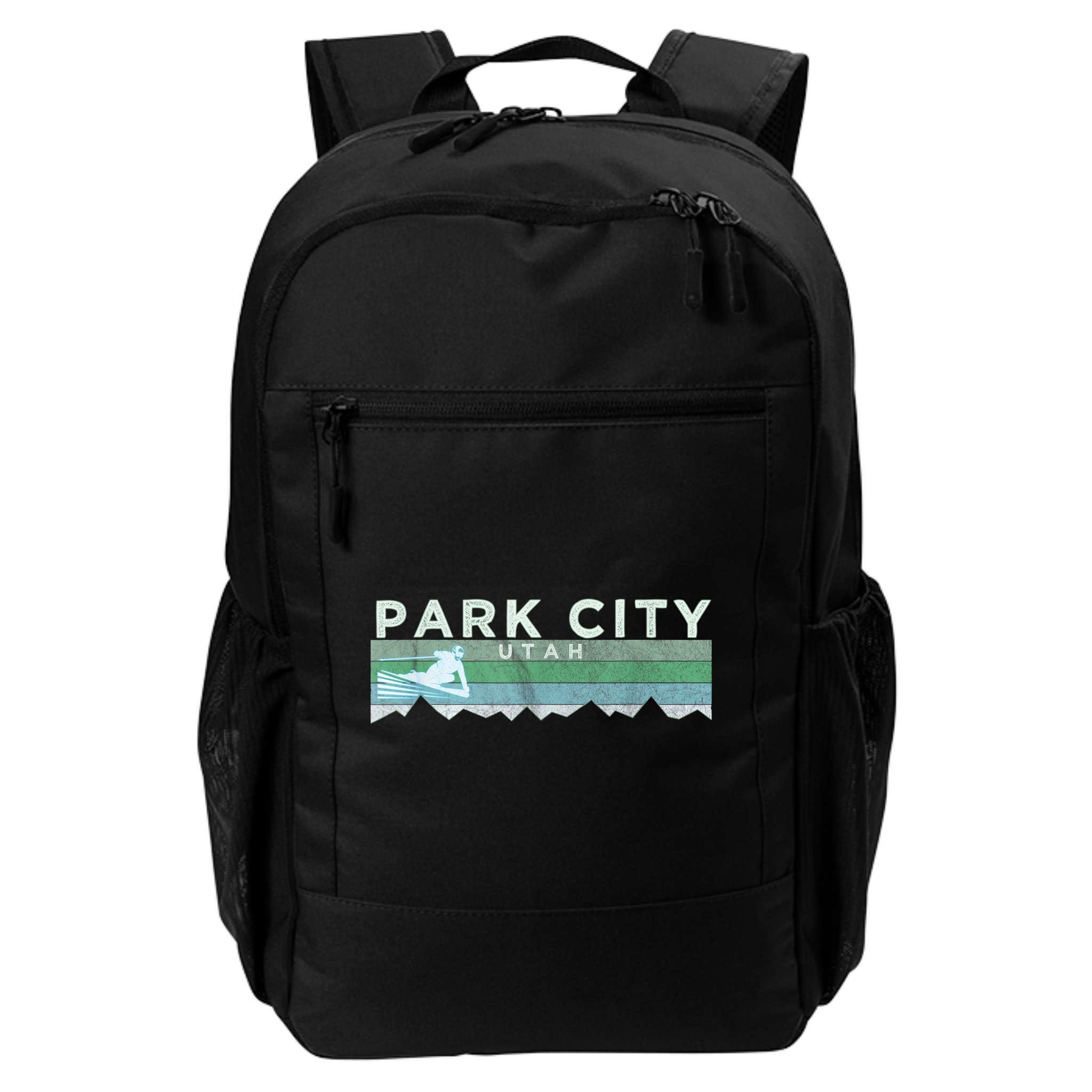 Retro Park City, Utah Distressed Skiing Backpack