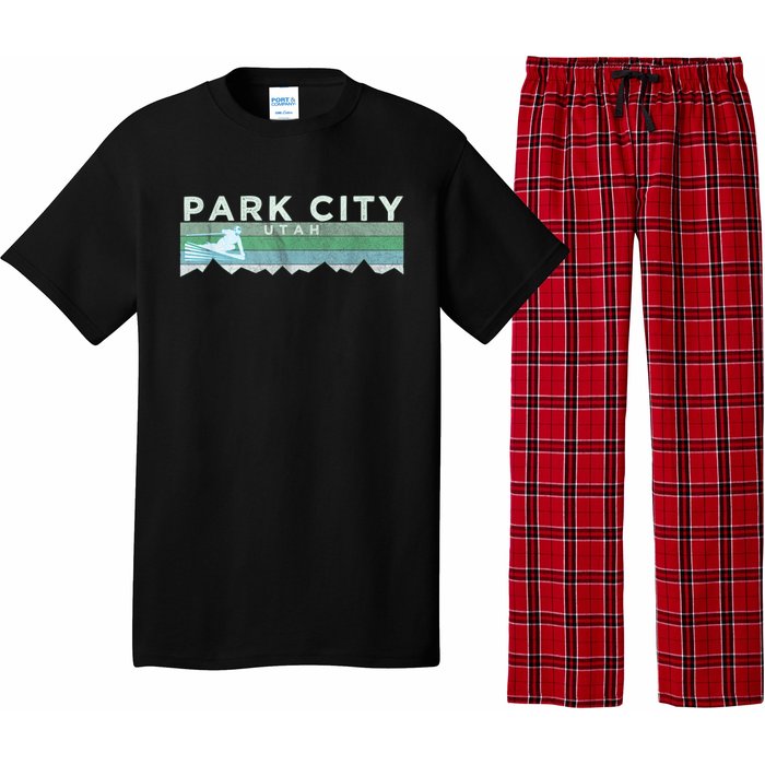 Retro Park City, Utah Distressed Skiing Pajama Set