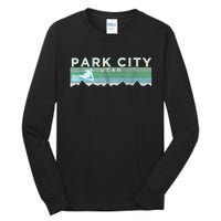 Retro Park City, Utah Distressed Skiing Tall Long Sleeve T-Shirt