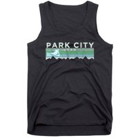 Retro Park City, Utah Distressed Skiing Tank Top