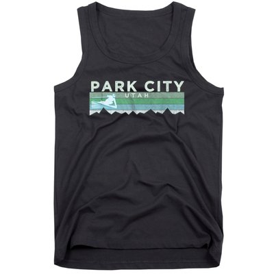 Retro Park City, Utah Distressed Skiing Tank Top