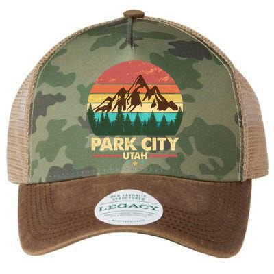 Retro Park City Utah Mountain Legacy Tie Dye Trucker Hat