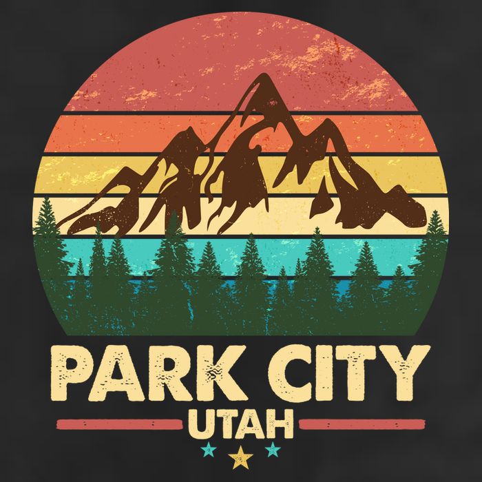 Retro Park City Utah Mountain Cool Comfort Performance Bucket Hat