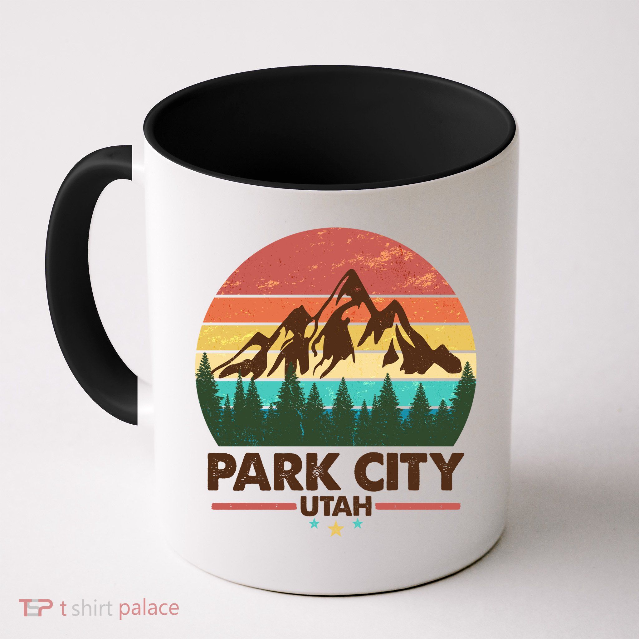 Retro Park City Utah Mountain Mug